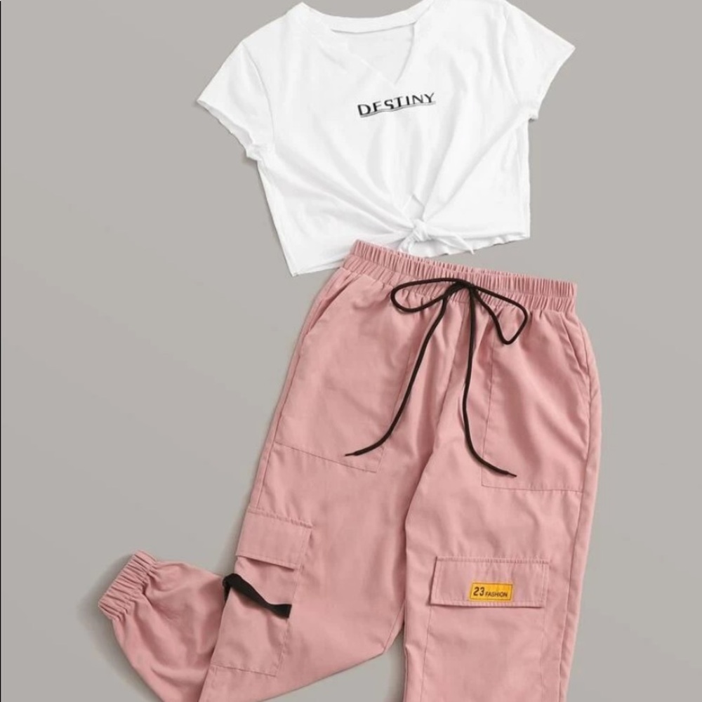 Graphic tee and cargo pants